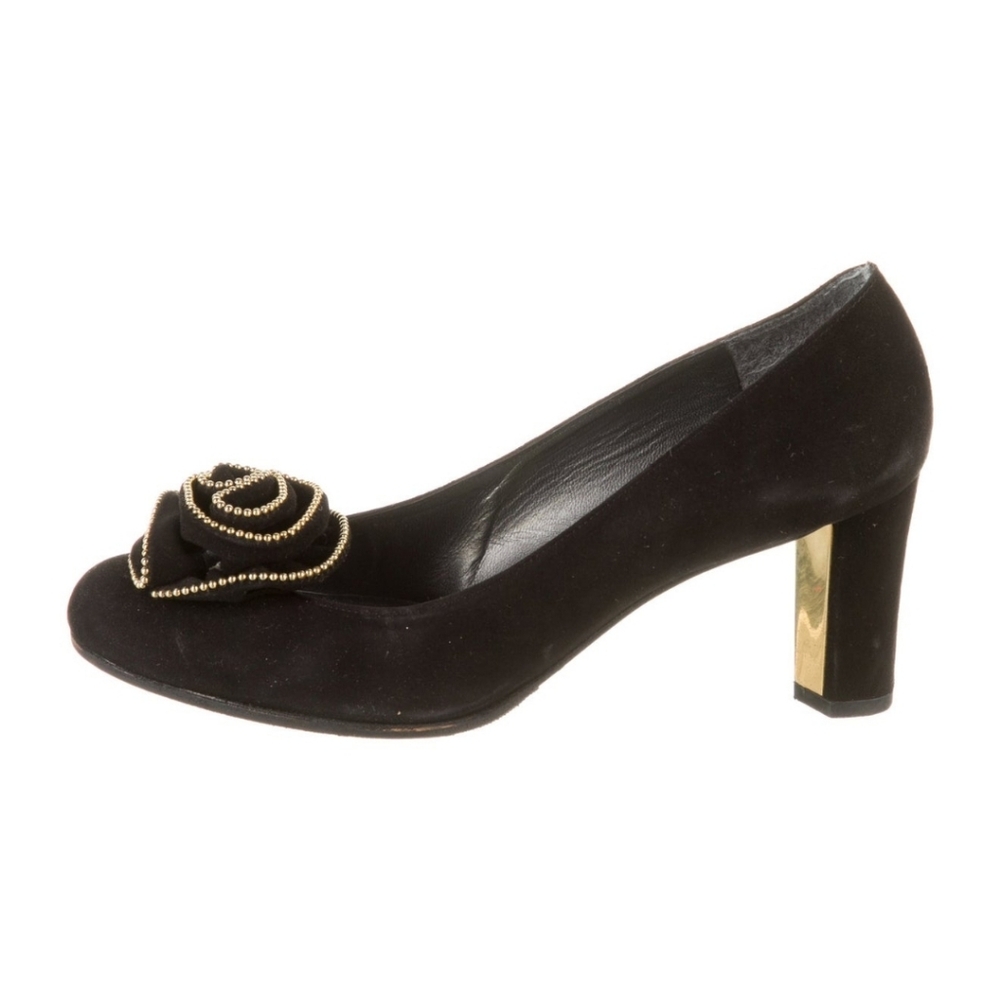 Stuart Weitzman suede beaded pumps